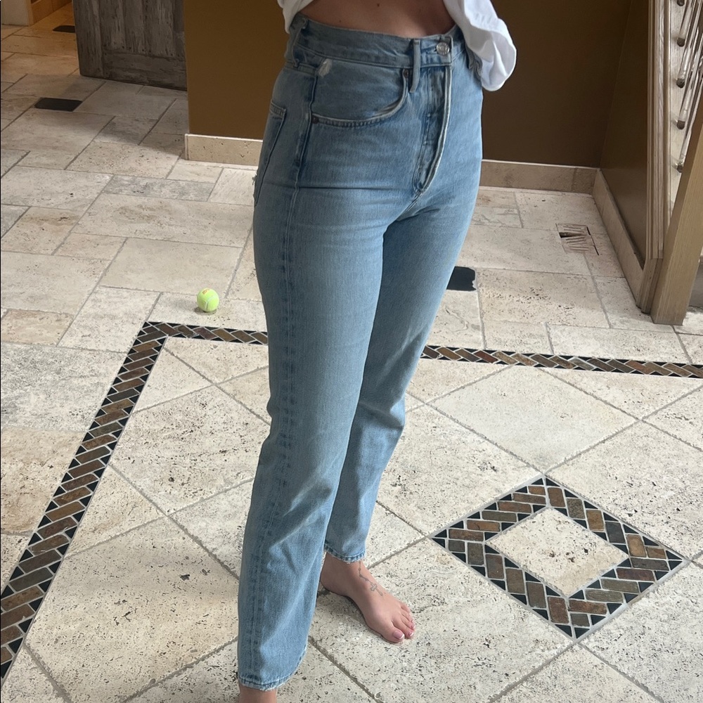 Agolde Women's Light Blue High-Waisted Jeans - Picture 3 of 7